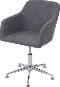 Sedia da pranzo HWC-A74, sedia girevole, sedia lounge, regolabile in altezza ~ tessuto, grigio