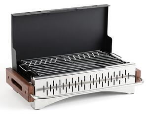 Costway Barbecue a carbonella portatile con griglia regolabile in altezza, Barbecue carbone da tavolo con vaschetta in smalto rimovibile S
