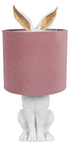 Clayre & Eef Lampada da tavolo Coniglio Ø 20x43 cm Bianco Rosa Poliresina