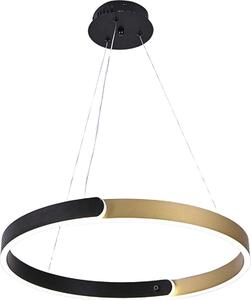 Moderna lampada a sospensione LED ad anello nero-oro 36W Ontario IdeaLed