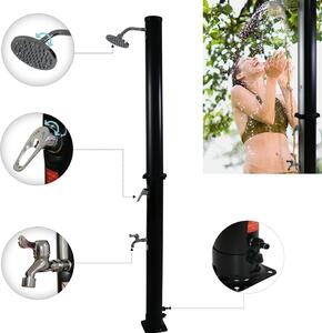 Melko Doccia da esterno solare da giardino, piscina, campeggio, doccia a pioggia - Nero 35L