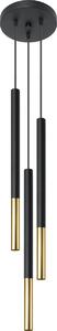 Lampada a sospensione MOZAICA 3P nero/oro 3xG9 8W acciaio 90x20x20cm Sollux Lighting