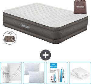 Materasso gonfiabile Bestway - 2 persone - 152 x 203 x 46 cm - Marrone - Accessori inclusi