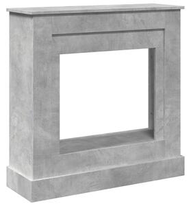 Cornice per Camino Grigio Cemento 90x30x90 cm in Truciolato