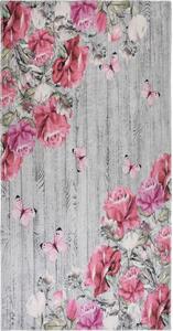 Tappeto rosa/grigio lavabile 80x150 cm Blooming Roses – Vitaus
