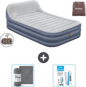 Materasso gonfiabile Bestway - 2 persone - 152 x 226 x 46 cm - Grigio - Accessori inclusi