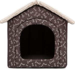 Cuscino per cani Cuccia per cani Letto per animali domestici Letto per gatti - Standard - 38 x 38 x 32 cm [Taglia: R1] - Marrone con osso