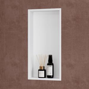 Doporro Nicchia Doccia a Parete 30x60x8.3cm, Nicchia Bagno Doccia a Muro a Incasso in Acciaio Inox, Bianco