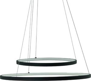 Lampada a sospensione nera 2 anelli LED 54W Peoria IdeaLed