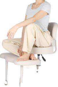Sedia da ufficio, supporto lombare ergonomico, regolabile in altezza, bianca