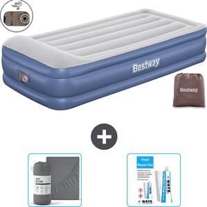 Materasso gonfiabile Bestway - 1 persona - 97 x 191 x 46 cm - Grigio/Blu - Accessori inclusi