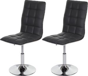 Set di 2 sedie per sala da pranzo HWC-C41, sedia da cucina, girevole e regolabile in altezza, in ecopelle certificata MVG ~ grigio