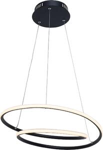 Rabalux 3257 Meridia lampada a sospensione, 40W, 3000K, 2900lm, alluminio, bianco-nero, rotonda, bianco caldo, moderna, ø460mm