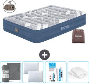 Materasso gonfiabile Bestway - 2 persone - 152 x 203 x 36 cm - Blu - Accessori inclusi