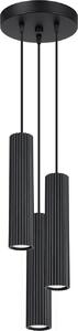 Lampada a sospensione KARBON 3P nero 3xGU10 10W alluminio 108x19.5x19.5cm Sollux Lighting