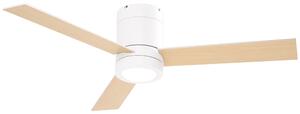 HOMCOM Ventilatore da soffitto 2 in 1 con luce LED 3 velocità silenzioso - telecomando - diametro 112 cm, naturale e bianco