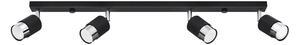 Spot a soffitto nero oblungo quadruplo paralume cromo 4xGU10 10W NERO SL.1067 Sollux Lighting