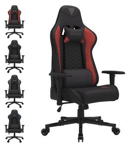 SENSE7 Spellcaster Sedia da gioco in tessuto nero-rosso - Sedia da ufficio ergonomica Sedia da scrivania per PC Sedia da gaming 150 kg Braccioli 2D 160° Poltrona da ufficio