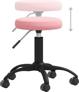 Sedia Girevole da Ufficio Rosa in Velluto