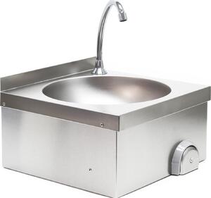 XPOtool lavello gastro in acciaio inox con bacino interno rotondo, funzionamento igienico a ginocchio per il montaggio a parete per il laboratorio della cucina di catering