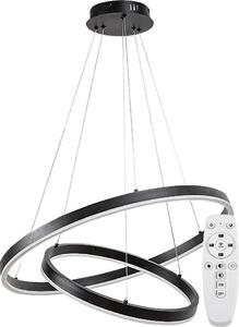 Rabalux Lampada a sospensione LED nera Isaure 600 mm 80 W CCT con telecomando 72305