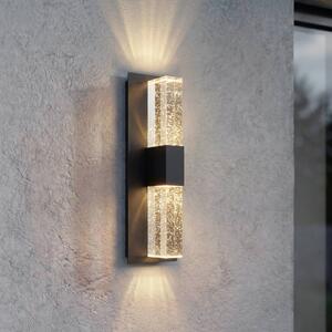 Lucande Applique da esterni a LED Velune, Nero, Alluminio, Moderno, Applique LED da esterni
