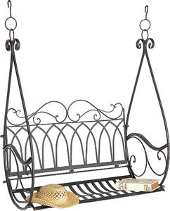 DanDiBo Panchina sospesa Metallo Marrone Altalena resistente alle intemperie Gondola Sospesa 1868 Panchina da giardino a 2 posti