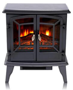 Camino elettrico a colonna - Metallo nero - 1800 Watt - Per ambienti interni