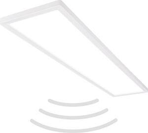 Plafoniera LED ultrapiatta con rilevatore di movimento - IP44 Plafoniera LED per bagno Plafoniera per bagno, pannello a soffitto ultrapiatto per ambienti umidi, 98 x 20 x 3 cm (LxLxH)
