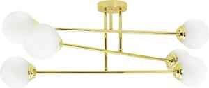 Lampada da soffitto PALLE oro-bianca 6xE27x10W in vetro, dimensioni: 32x80x80 cm, IP20, IdeaLED