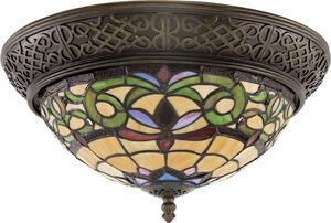 Clayre & Eef Lampada da soffitto Tiffany Ø 38x20 cm Vetro giallo