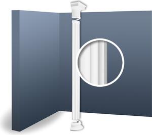 Orac Decor Kd5H Luxxus Mezza Colonna Set completo Colonna in stucco classica antica a rilievo Decorazione murale Bianco | 2,42 metri
