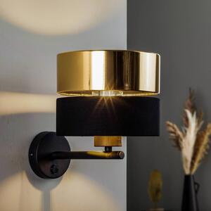 TK Lighting Applique Hilton, nero/oro