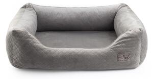 Esclusivo letto per cani | Letto per cani, cesto per cani con cuscino | Dimensioni: L - 87 x 76 x 20 cm | Colore: grigio velluto
