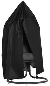 Outsunny Coprisedia sospesa copertura per sedia a bozzolo tessuto Oxford 210D con chiusura lampo Ø 115 x 190 cm nero