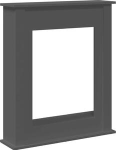 VidaXL Cornice per caminetto nera 75x20x87,5 cm Materiale a base di legno