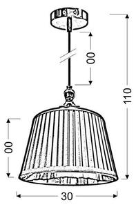 Lampadario a sospensione con filo AMORE 1xE27/60W/230V nero