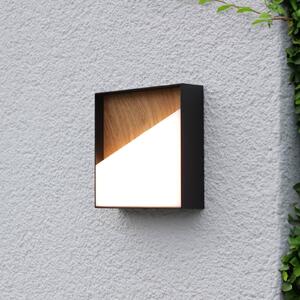 Eco-Light Applique da esterno ricaricabile a LED Meg, color legno, 15 x 15 cm