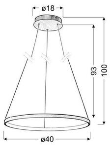 Lampadario LED a sospensione con filo LUNE LED/25W/230V