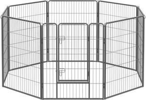 FEANDREA, recinto all'aperto per cani, 8 griglie 77 x 100 cm ciascuna, nero