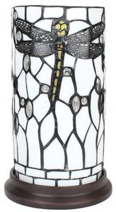 Lampada da tavolo Tiffany Clayre & Eef Ø 15x26 cm in vetro bianco grigio Dragonfly