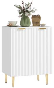 HOMCOM Buffet cucina mobile da stoccaggio con 2 ante ripiano regolabile piedi metallici rialzati 60 x 40 x 80 cm bianco