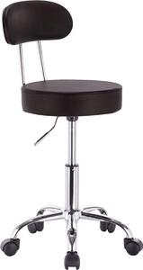 Sgabello ergonomico - Nero - Regolabile in altezza - Su rotelle - Sgabello a sella