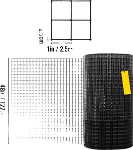 Recinzione in filo metallico saldato, rivestita in vinile, struttura a maglie durevoli, 48in x 50ft