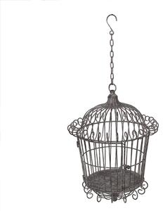 Decorazione a gabbia per uccelli Clayre & Eef Ø 36x47 cm Marrone Grigio Metallo