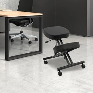 Sedia ergonomica per le ginocchia - sedia da ufficio - altezza regolabile da 50 a 60 cm - portata massima 100 kg - struttura in metallo girevole - imbottitura spessa 8 cm - colore nero
