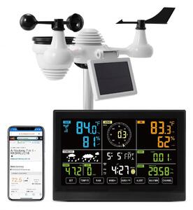 Stazione meteo professionale WLAN 7-in-1 ad energia solare Display da 7,5'' Portata di trasmissione 150 m - Sensore esterno per velocità del vento, direzione del vento, temperatura, umidità, precipitazioni