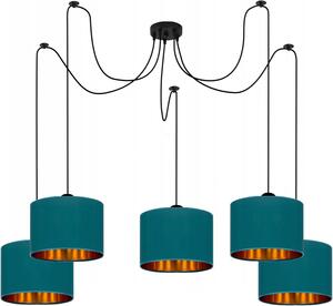 Lampada da soffitto turchese luce vintage moderna E27 lampada di design a 5 fiamme N230-P5-T
