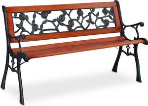 Panca da giardino relaxdays 10036070_0 metallo rosso-marrone/nero 125,0 cm