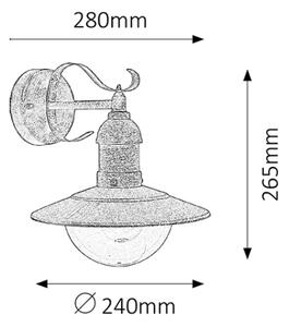 Brilagi - Applique da esterno MOLDE 1xE27/60W/230V IP44 bronzo/patina